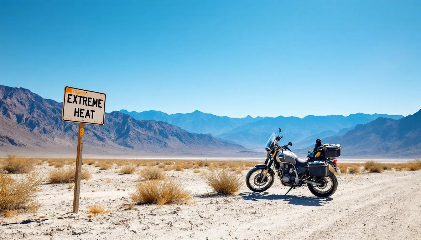 Death Valley en été : météo infernale et dangers mortels pour motards