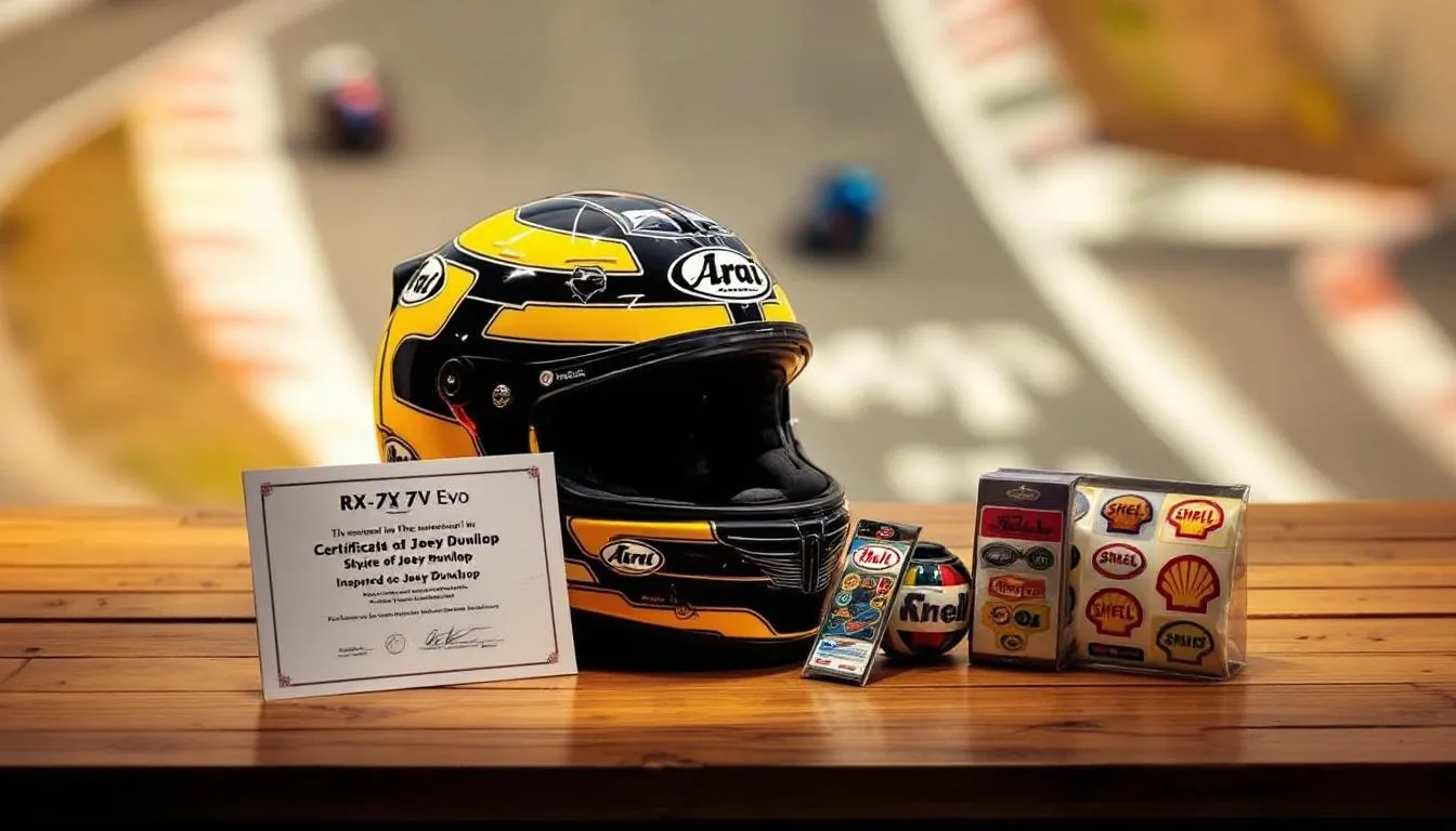 Casque Arai Joey Dunlop : édition rare 25 ans après sa disparition